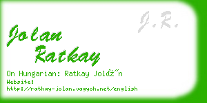 jolan ratkay business card